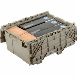 Top 10 ✨ Global Industrial™ Plastic Attached Lid Shipping & Storage Container 21-7/8x15-1/4x9-11/16 GRY 🎁 -Containers shop 257808 02