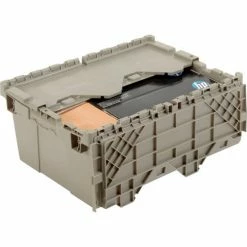 Top 10 ✨ Global Industrial™ Plastic Attached Lid Shipping & Storage Container 21-7/8x15-1/4x9-11/16 GRY 🎁 -Containers shop 257808 03