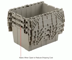 Best reviews of 👏 Global Industrial Plastic Shipping/Storage Tote w/ Attached Lid, 21-7/8"x15-1/4"x12-7/8", Gray 🔥 -Containers shop 257809IN 4wco