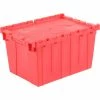 Best Sale 😀 Global Industrial™ Plastic Shipping/Storage Tote w/ Attached Lid, 21-7/8"x15-1/4"x12-7/8", Red ✔️
