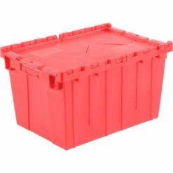 Best Sale ๐ Global Industrial Plastic Shipping/Storage Tote w/ Attached Lid, 21-7/8"x15-1/4"x12-7/8", Red โ๏ธ