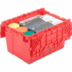 Best Sale 😀 Global Industrial Plastic Shipping/Storage Tote w/ Attached Lid, 21-7/8"x15-1/4"x12-7/8", Red ✔️ 22 Best Sale 😀 Global Industrial Plastic Shipping/Storage Tote w/ Attached Lid, 21-7/8"x15-1/4"x12-7/8", Red ✔️ -Containers shop 257809RD 02