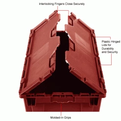 Best Sale 😀 Global Industrial Plastic Shipping/Storage Tote w/ Attached Lid, 21-7/8"x15-1/4"x12-7/8", Red ✔️ 34 Best Sale 😀 Global Industrial Plastic Shipping/Storage Tote w/ Attached Lid, 21-7/8"x15-1/4"x12-7/8", Red ✔️ -Containers shop 257809RD 2wco