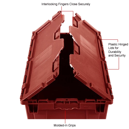 Best Sale 😀 Global Industrial Plastic Shipping/Storage Tote w/ Attached Lid, 21-7/8"x15-1/4"x12-7/8", Red ✔️ 15 Best Sale 😀 Global Industrial Plastic Shipping/Storage Tote w/ Attached Lid, 21-7/8"x15-1/4"x12-7/8", Red ✔️ - Image 15