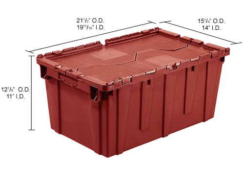 Best Sale 😀 Global Industrial Plastic Shipping/Storage Tote w/ Attached Lid, 21-7/8"x15-1/4"x12-7/8", Red ✔️ 19 Best Sale 😀 Global Industrial Plastic Shipping/Storage Tote w/ Attached Lid, 21-7/8"x15-1/4"x12-7/8", Red ✔️ - Image 19
