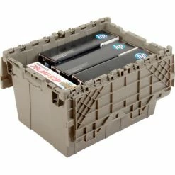 Best reviews of 👏 Global Industrial Plastic Shipping/Storage Tote w/ Attached Lid, 21-7/8"x15-1/4"x12-7/8", Gray 🔥 -Containers shop 257809 02