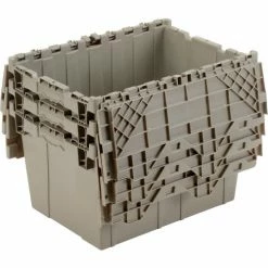 Best reviews of 👏 Global Industrial Plastic Shipping/Storage Tote w/ Attached Lid, 21-7/8"x15-1/4"x12-7/8", Gray 🔥 -Containers shop 257809 05