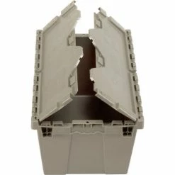 Best reviews of 👏 Global Industrial Plastic Shipping/Storage Tote w/ Attached Lid, 21-7/8"x15-1/4"x12-7/8", Gray 🔥 -Containers shop 257809 06