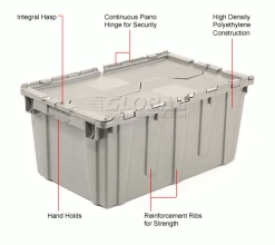New 👍 Attached Lid Shipping Container 27-3/16 x 16-5/8 x 12-1/2 Gray with Dolly Combo ⭐ 48 New 👍 Attached Lid Shipping Container 27-3/16 x 16-5/8 x 12-1/2 Gray with Dolly Combo ⭐ -Containers shop 257809 1wco