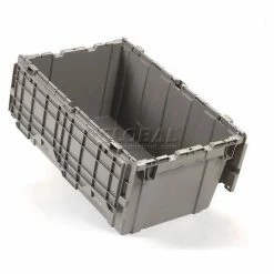 New 👍 Attached Lid Shipping Container 27-3/16 x 16-5/8 x 12-1/2 Gray with Dolly Combo ⭐ 38 New 👍 Attached Lid Shipping Container 27-3/16 x 16-5/8 x 12-1/2 Gray with Dolly Combo ⭐ -Containers shop 257809 34