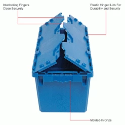 Best reviews of ❤️ Global Industrial™ Plastic Attached Lid Shipping & Storage Container DC2213-12 22-3/8x13x13 BL 👍 -Containers shop 257810BLIN 2wco