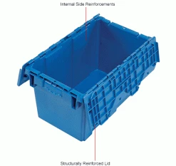 Best reviews of ❤️ Global Industrial™ Plastic Attached Lid Shipping & Storage Container DC2213-12 22-3/8x13x13 BL 👍 -Containers shop 257810BLIN 3wco
