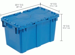 Best reviews of ❤️ Global Industrial™ Plastic Attached Lid Shipping & Storage Container DC2213-12 22-3/8x13x13 BL 👍 -Containers shop 257810BLIN dim