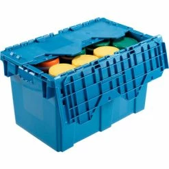 Best reviews of ❤️ Global Industrial™ Plastic Attached Lid Shipping & Storage Container DC2213-12 22-3/8x13x13 BL 👍 -Containers shop 257810BL 02