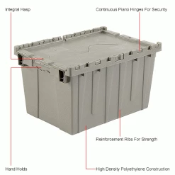 Hot Sale ๐ Global Industrial Plastic Attached Lid Shipping & Storage Container DC2213-12 22-3/8x13x13 GY ๐ 27 Hot Sale ๐ Global Industrial Plastic Attached Lid Shipping & Storage Container DC2213-12 22-3/8x13x13 GY ๐ -Containers shop 257810IN 1wco