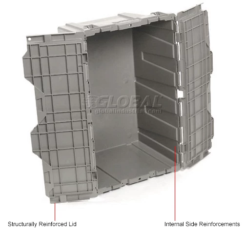 Hot Sale ๐ Global Industrial Plastic Attached Lid Shipping & Storage Container DC2213-12 22-3/8x13x13 GY ๐ 14 Hot Sale ๐ Global Industrial Plastic Attached Lid Shipping & Storage Container DC2213-12 22-3/8x13x13 GY ๐ - Image 14