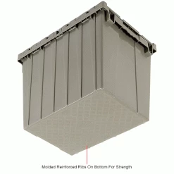 Hot Sale 👏 Global Industrial Plastic Attached Lid Shipping & Storage Container 21-7/8x15-1/4x17-1/4 Gray 👏 -Containers shop 257811IN 5wco
