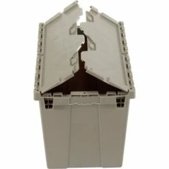 Hot Sale 👏 Global Industrial Plastic Attached Lid Shipping & Storage Container 21-7/8x15-1/4x17-1/4 Gray 👏 -Containers shop 257811 06