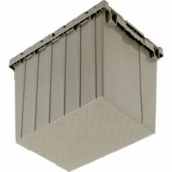 Hot Sale 👏 Global Industrial Plastic Attached Lid Shipping & Storage Container 21-7/8x15-1/4x17-1/4 Gray 👏 -Containers shop 257811 07