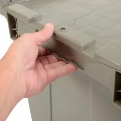 Hot Sale 👏 Global Industrial Plastic Attached Lid Shipping & Storage Container 21-7/8x15-1/4x17-1/4 Gray 👏 -Containers shop 257811 12