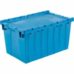 Flash Sale 🌟 Global Industrial™ Plastic Attached Lid Shipping & Storage Container 25-1/4x16-1/4x13-3/4 Blue 💯