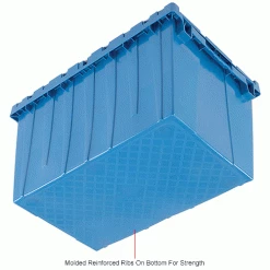 Flash Sale 🌟 Global Industrial™ Plastic Attached Lid Shipping & Storage Container 25-1/4x16-1/4x13-3/4 Blue 💯 -Containers shop 257812BLIN 5wco