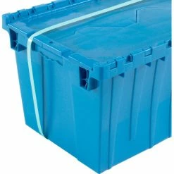Flash Sale 🌟 Global Industrial™ Plastic Attached Lid Shipping & Storage Container 25-1/4x16-1/4x13-3/4 Blue 💯 -Containers shop 257812BL 10