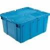 Best Pirce 😉 Global Industrial™ Plastic Attached Lid Shipping & Storage Container 23-3/4x19-1/4x12-1/2 Blue 🌟