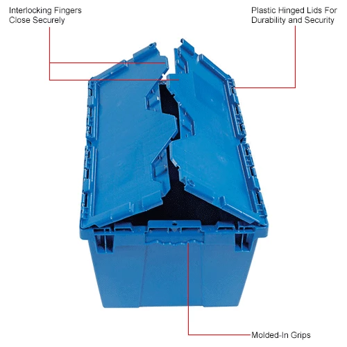 Best Pirce 😉 Global Industrial Plastic Attached Lid Shipping & Storage Container 23-3/4x19-1/4x12-1/2 Blue 🌟 13 Best Pirce 😉 Global Industrial Plastic Attached Lid Shipping & Storage Container 23-3/4x19-1/4x12-1/2 Blue 🌟 - Image 13