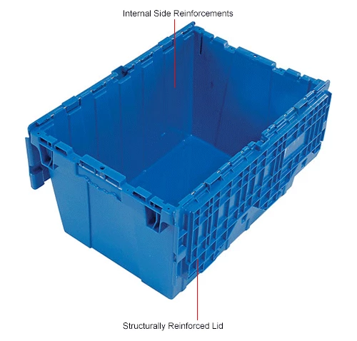 Best Pirce 😉 Global Industrial Plastic Attached Lid Shipping & Storage Container 23-3/4x19-1/4x12-1/2 Blue 🌟 14 Best Pirce 😉 Global Industrial Plastic Attached Lid Shipping & Storage Container 23-3/4x19-1/4x12-1/2 Blue 🌟 - Image 14
