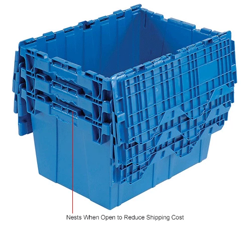 Best Pirce 😉 Global Industrial Plastic Attached Lid Shipping & Storage Container 23-3/4x19-1/4x12-1/2 Blue 🌟 15 Best Pirce 😉 Global Industrial Plastic Attached Lid Shipping & Storage Container 23-3/4x19-1/4x12-1/2 Blue 🌟 - Image 15