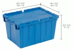 Best Pirce 😉 Global Industrial Plastic Attached Lid Shipping & Storage Container 23-3/4x19-1/4x12-1/2 Blue 🌟 34 Best Pirce 😉 Global Industrial Plastic Attached Lid Shipping & Storage Container 23-3/4x19-1/4x12-1/2 Blue 🌟 -Containers shop 257813BLIN dim