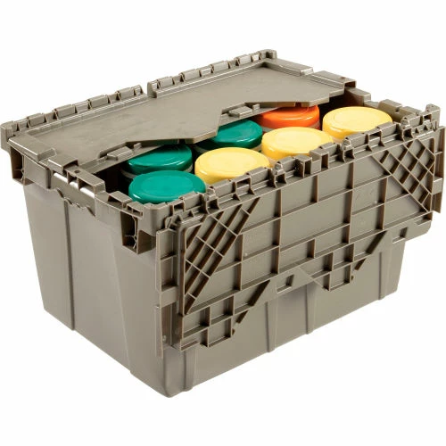Discount โค๏ธ Global Industrial Plastic Shipping/Storage Tote w/Attached Lid, 23-3/4"x19-1/4"x12-1/2", Gray ๐ 4 Discount โค๏ธ Global Industrial Plastic Shipping/Storage Tote w/Attached Lid, 23-3/4"x19-1/4"x12-1/2", Gray ๐ - Image 4