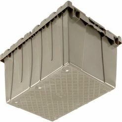 Discount โค๏ธ Global Industrial Plastic Shipping/Storage Tote w/Attached Lid, 23-3/4"x19-1/4"x12-1/2", Gray ๐ 21 Discount โค๏ธ Global Industrial Plastic Shipping/Storage Tote w/Attached Lid, 23-3/4"x19-1/4"x12-1/2", Gray ๐ -Containers shop 257813GY 05