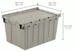 Discount โค๏ธ Global Industrial Plastic Shipping/Storage Tote w/Attached Lid, 23-3/4"x19-1/4"x12-1/2", Gray ๐ 31 Discount โค๏ธ Global Industrial Plastic Shipping/Storage Tote w/Attached Lid, 23-3/4"x19-1/4"x12-1/2", Gray ๐ -Containers shop 257813IN dim