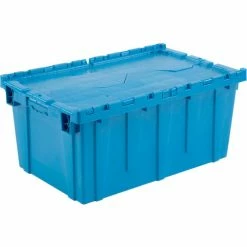 Discount 🎁 Attached Lid Shipping Container 27-3/16 x 16-5/8 x 12-1/2 Blue with Dolly Combo 😉