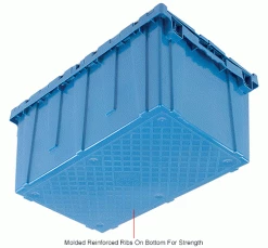 Budget 🤩 Global Industrial™ Plastic Attached Lid Shipping and Storage Container 27-3/16x16-5/8x12-1/2 BL 🔔 -Containers shop 257814BLIN 5wco