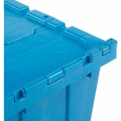 Budget 🤩 Global Industrial™ Plastic Attached Lid Shipping and Storage Container 27-3/16x16-5/8x12-1/2 BL 🔔 -Containers shop 257814BL 08 1