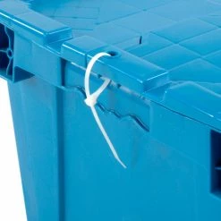 Discount 🎁 Attached Lid Shipping Container 27-3/16 x 16-5/8 x 12-1/2 Blue with Dolly Combo 😉 -Containers shop 257814BL 11