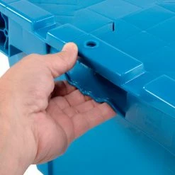 Budget 🤩 Global Industrial™ Plastic Attached Lid Shipping and Storage Container 27-3/16x16-5/8x12-1/2 BL 🔔 -Containers shop 257814BL 12 1