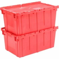 Top 10 👍 Attached Lid Shipping Container 27-3/16 x 16-5/8 x 12-1/2 Red with Dolly Combo ⭐ -Containers shop 257814RD 04