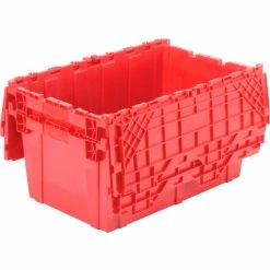 Top 10 👍 Attached Lid Shipping Container 27-3/16 x 16-5/8 x 12-1/2 Red with Dolly Combo ⭐ -Containers shop 257814RD 05