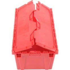 Top 10 👍 Attached Lid Shipping Container 27-3/16 x 16-5/8 x 12-1/2 Red with Dolly Combo ⭐ -Containers shop 257814RD 06