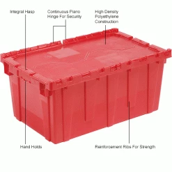 Top 10 👍 Attached Lid Shipping Container 27-3/16 x 16-5/8 x 12-1/2 Red with Dolly Combo ⭐ -Containers shop 257814RD 1wco