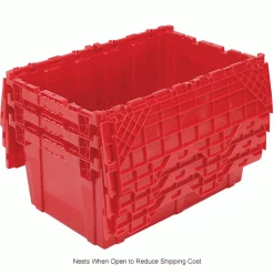 Top 10 👍 Attached Lid Shipping Container 27-3/16 x 16-5/8 x 12-1/2 Red with Dolly Combo ⭐ -Containers shop 257814RD 4wco