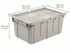 New 👍 Attached Lid Shipping Container 27-3/16 x 16-5/8 x 12-1/2 Gray with Dolly Combo ⭐ 53 New 👍 Attached Lid Shipping Container 27-3/16 x 16-5/8 x 12-1/2 Gray with Dolly Combo ⭐ -Containers shop 257814 dim