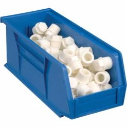 Promo 🔔 Global Industrial™ Plastic Stack & Hang Bin, 4-1/8"W x 10-7/8"D x 4"H, Blue - Pkg Qty 12 🤩 -Containers shop 257901BL 03