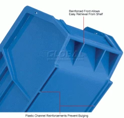Promo 🔔 Global Industrial™ Plastic Stack & Hang Bin, 4-1/8"W x 10-7/8"D x 4"H, Blue - Pkg Qty 12 🤩 -Containers shop 257901BL 2wco