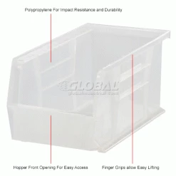 Top 10 👏 Global Industrial™ Plastic Stack & Hang Bin, 4-1/8"W x 10-7/8"D x 4"H, Clear - Pkg Qty 12 🌟 -Containers shop 257901CLIN 1wco