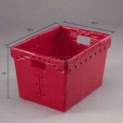 Top 10 🤩 Global Industrial™ Corrugated Plastic Totes - Postal Nesting- No Lid 18-1/2x13-1/4x12 Red 💯 -Containers shop 257915RD dim